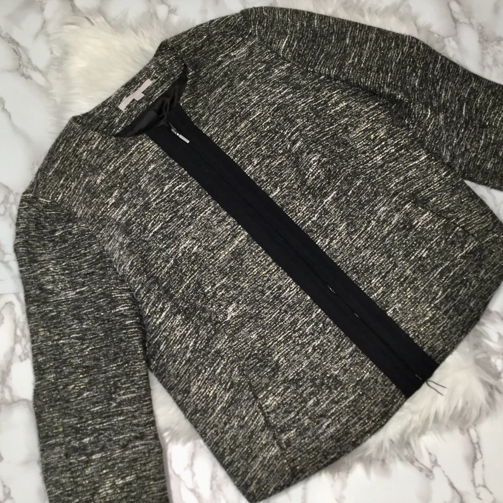 Gap Metallic Gray Tweed Blazer Sz Medium